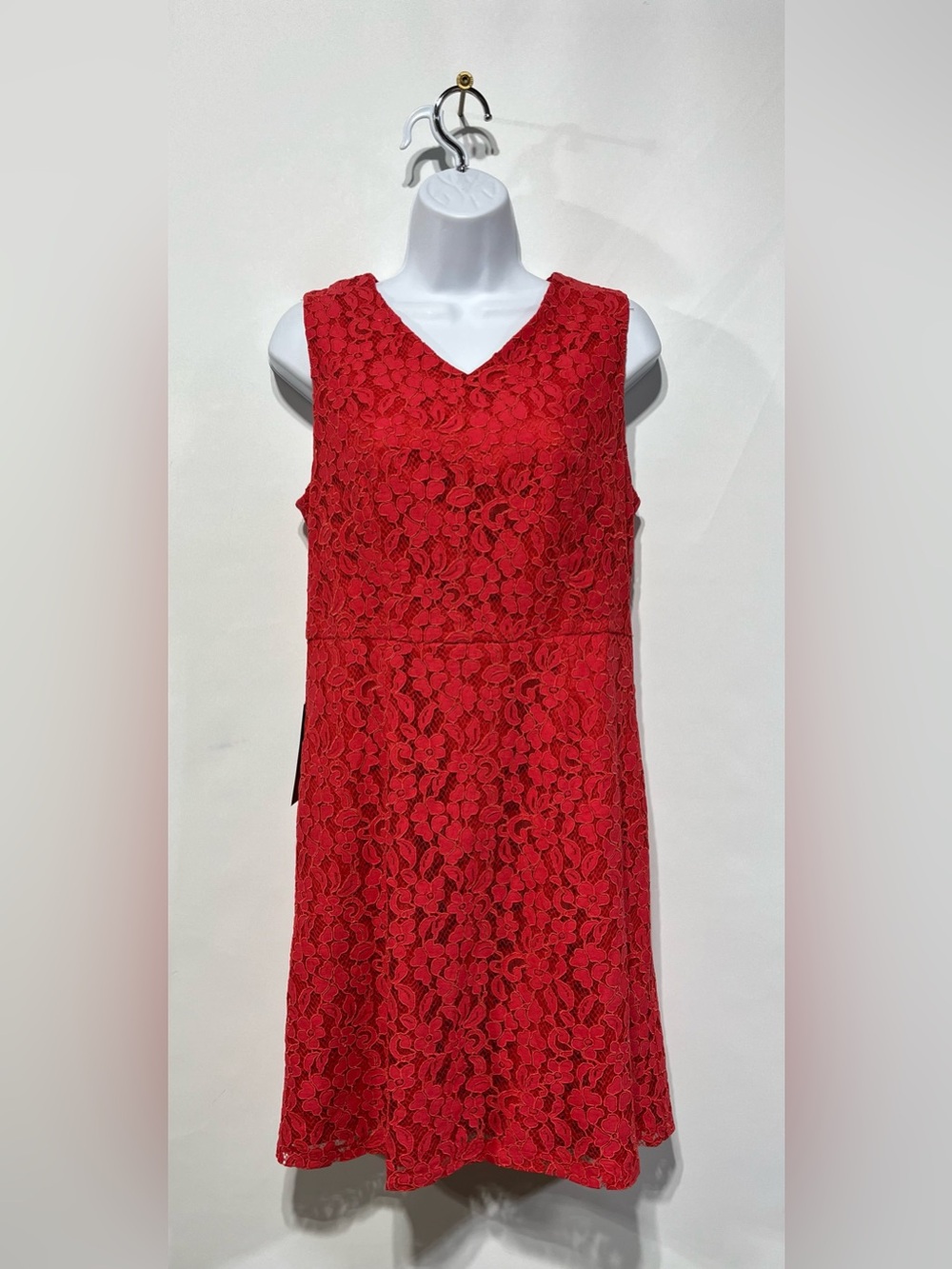 The Limited Petite Red Floral‎ Lace V-Neck Mini Dress Size 8 New With Tags
